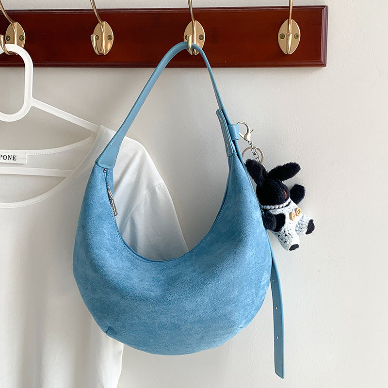Wholesale Suede hand-held dumpling bag suede under armpit bag